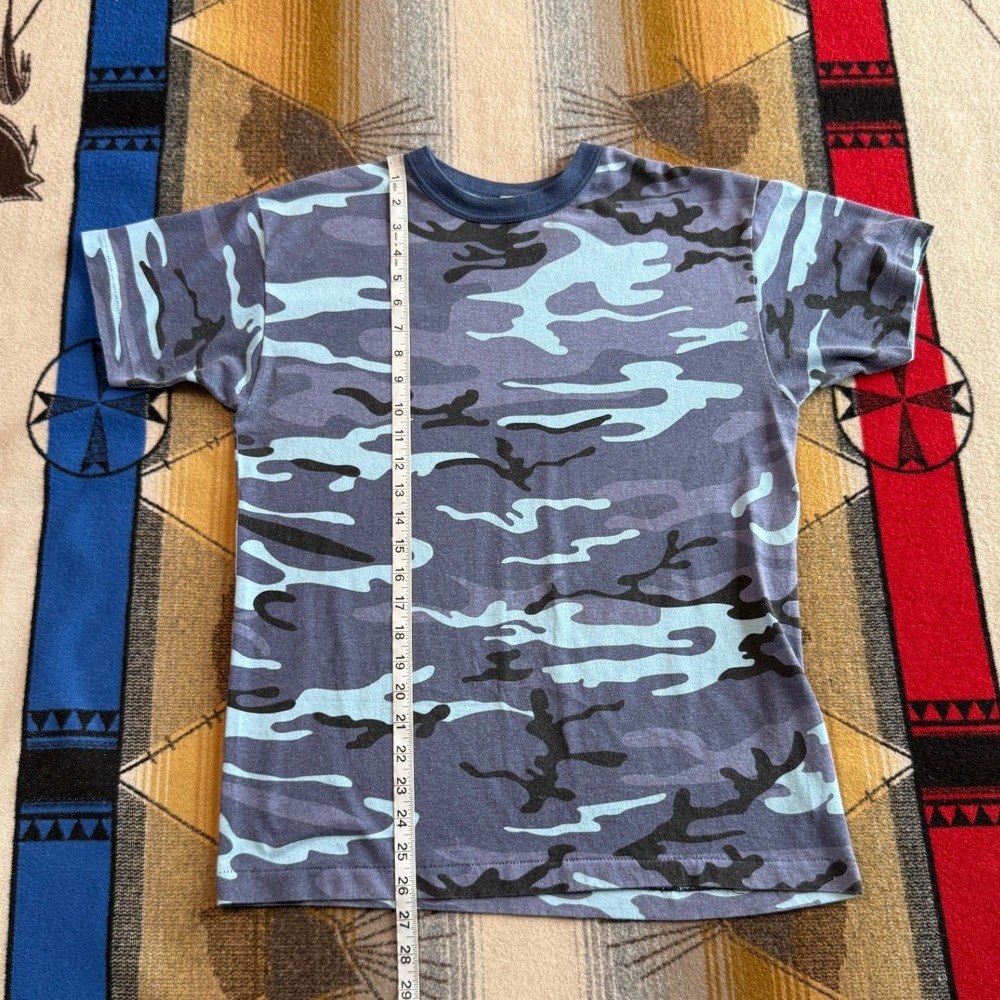 Vintage Sportswear Blue Camo T-Shirt Mens Medium Single Stitch Camouflage Tee - Picture 6 of 6